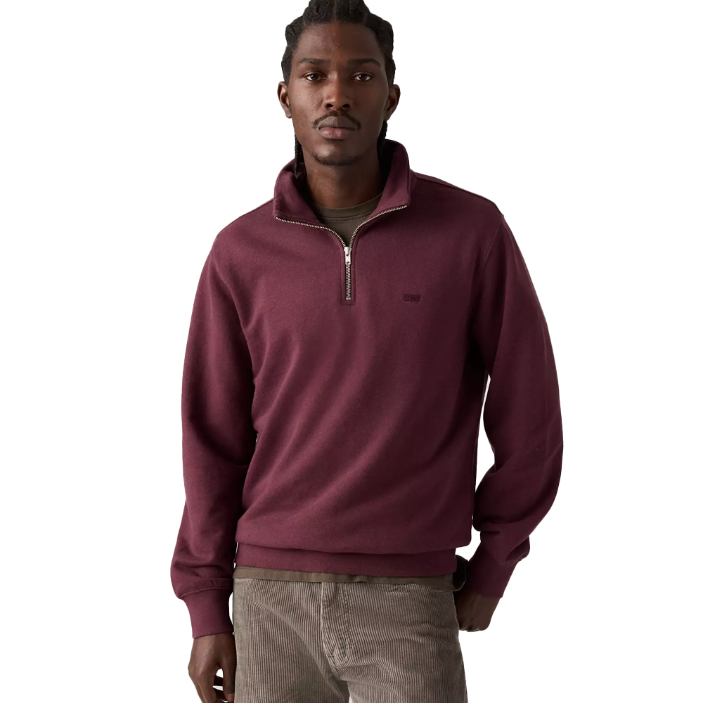 LEVI'S Original Housemark Quarter-Zip Pullover Ανδρικό Φούτερ - Μπορντώ
