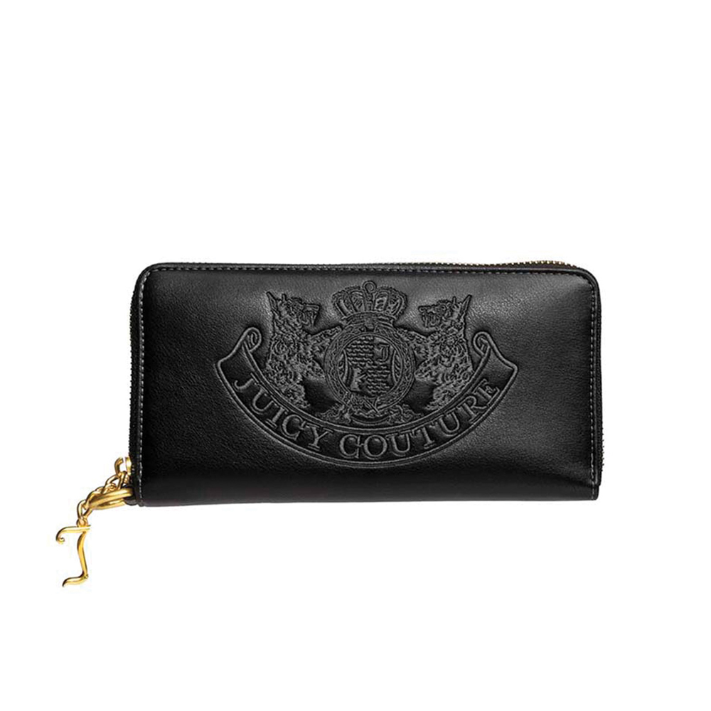 JUICY COUTURE Twig Large Zip Wallet Black Γυναικείο Πορτοφόλι  - Μαύρο