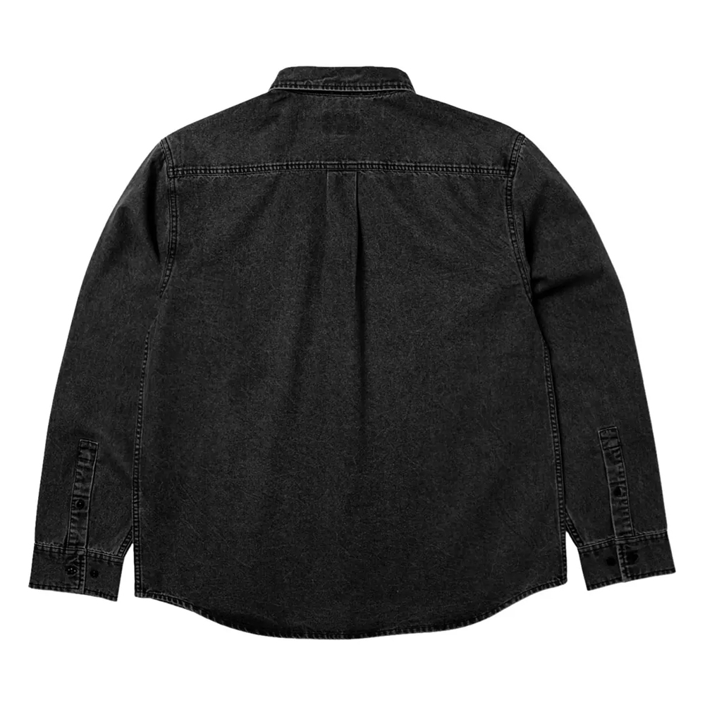 HUF Carson Overdyed Denim Long Sleeve Shirt Ανδρικό Τζιν Πουκάμισο - 2