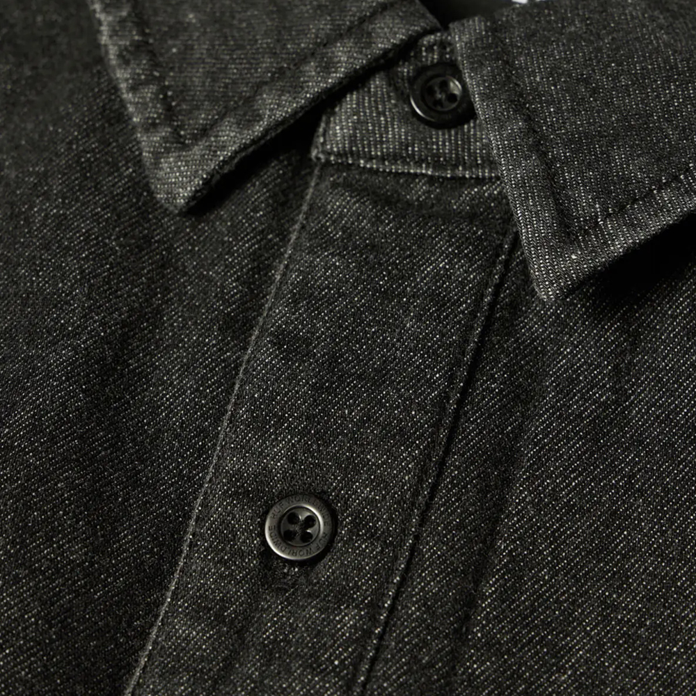HUF Carson Overdyed Denim Long Sleeve Shirt Ανδρικό Τζιν Πουκάμισο - 4