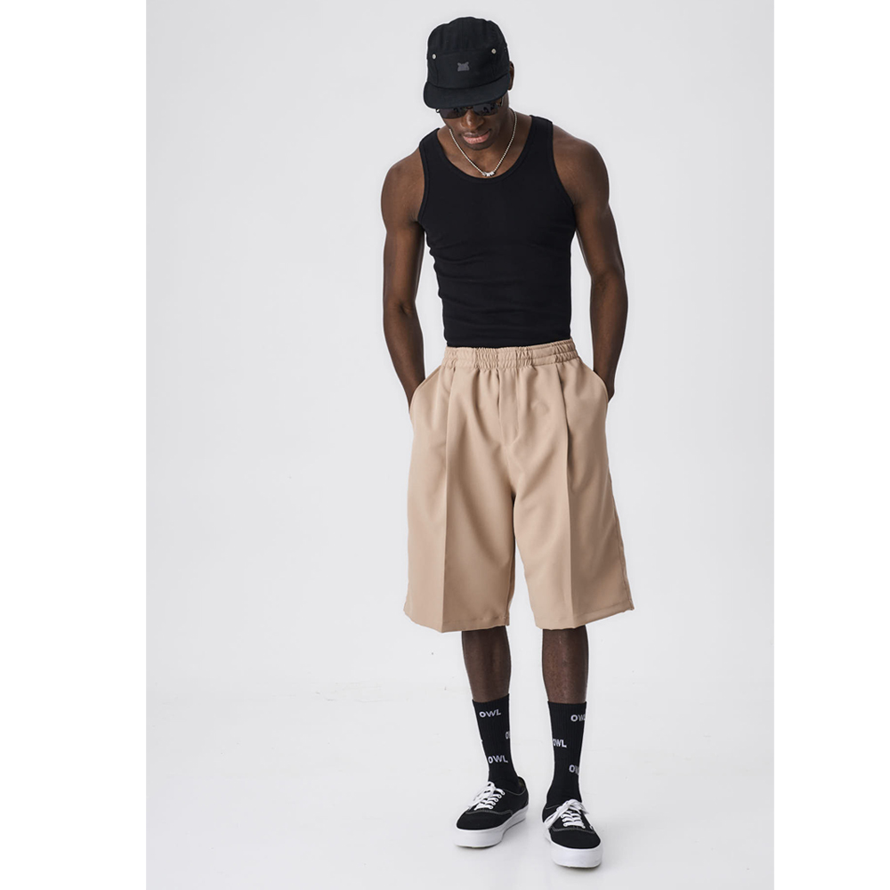 OWL Tailored Pleated Shorts Ανδρική Βερμούδα  - Καφέ
