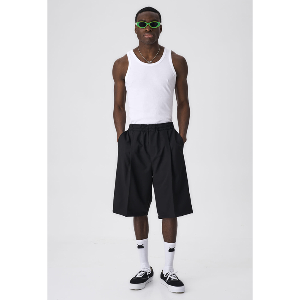 OWL Tailored Pleated Shorts Ανδρική Βερμούδα  - Μαύρο