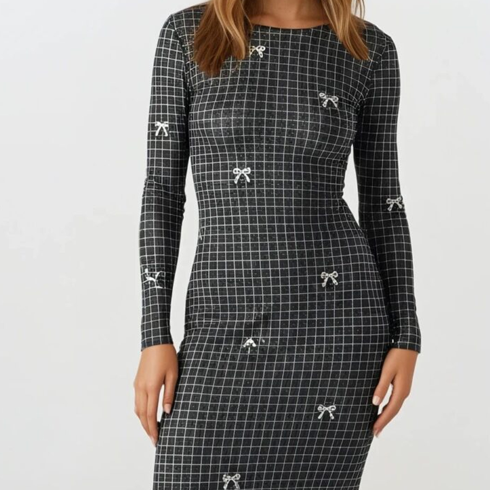 MILKWHITE Mesh Dress With Bows Γυναικείο Φόρεμα Μάξι - 3