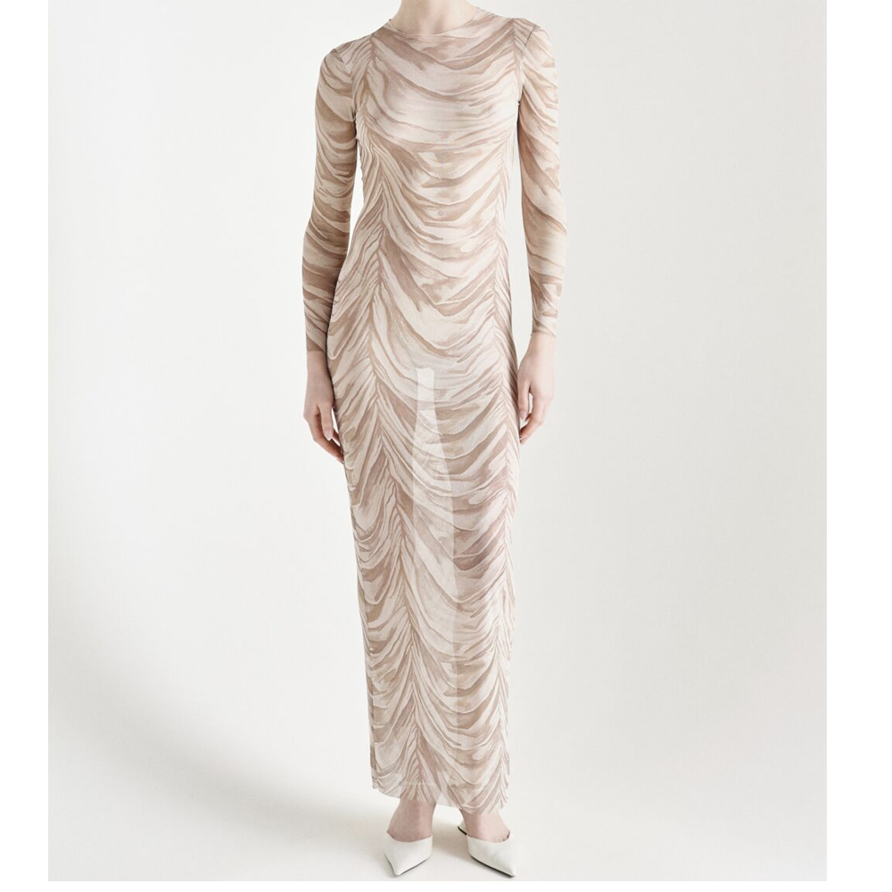 MILKWHITE Printed Mesh Dress Γυναικείο Φόρεμα Μάξι - 2