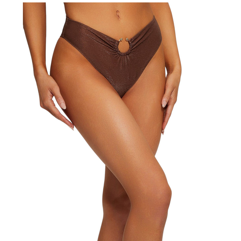 GUESS High Waist Brazilian Γυναικείο Σλιπ μπικίνι brazilian από λούρεξ - 2