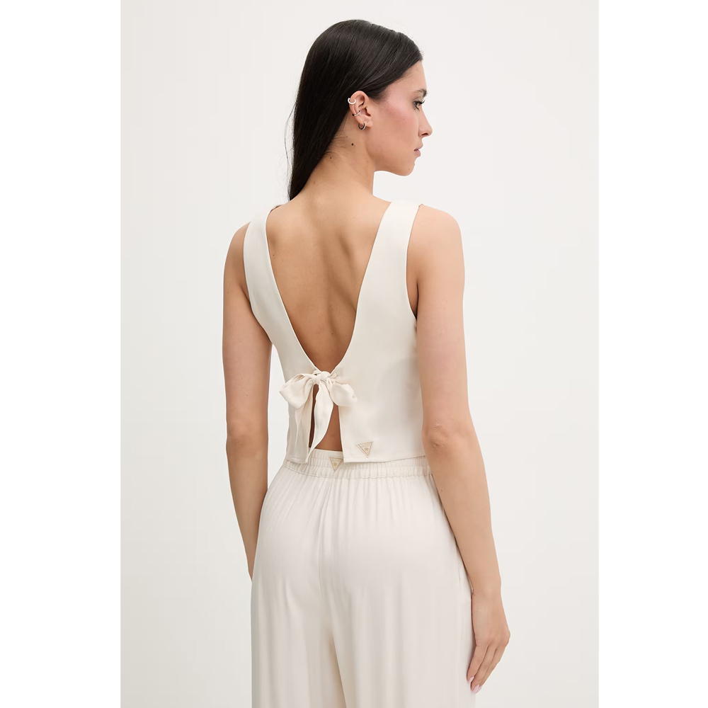 GUESS Zoe Leaf Knot Crop Top Γυναικεία Crop Μπλούζα - 2