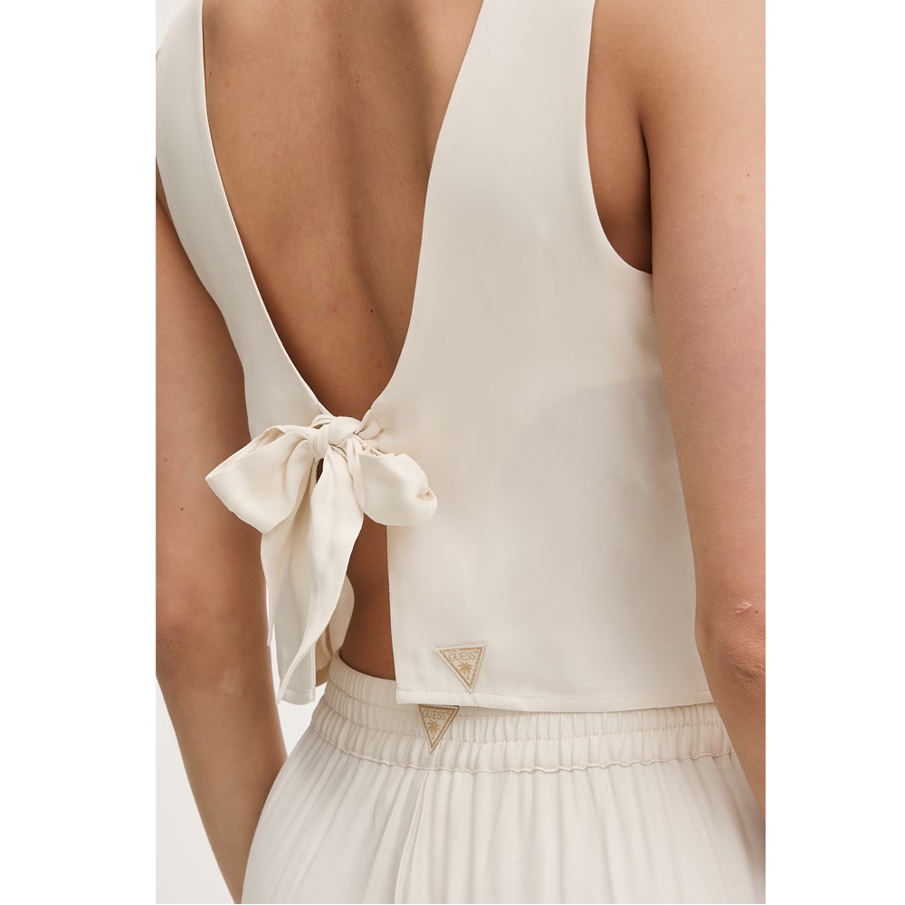 GUESS Zoe Leaf Knot Crop Top Γυναικεία Crop Μπλούζα - 4