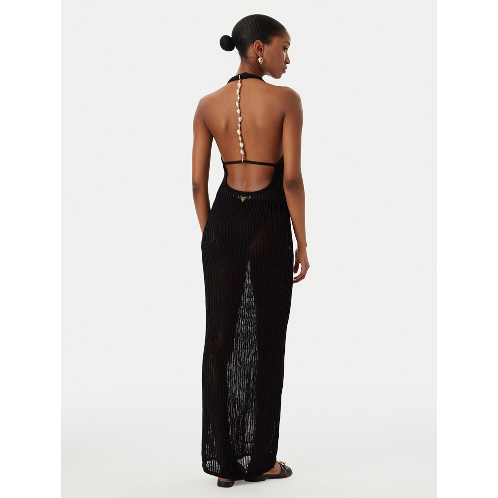 GUESS Aura Net Stitch Dress Γυναικείο Φόρεμα Μάξι Διχτυωτό - 2