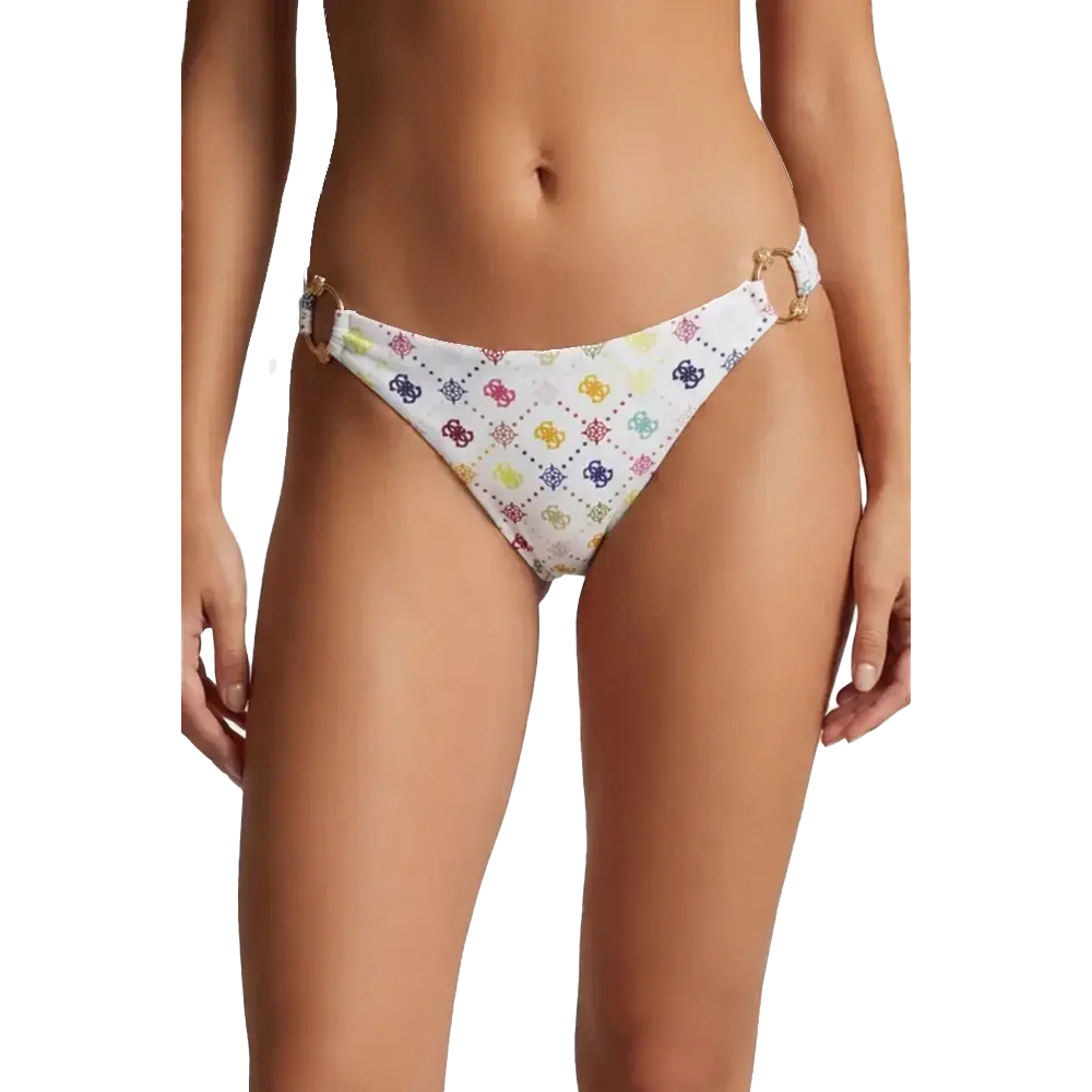 GUESS  Printed Bikini Slip Brief Γυναικείο Μαγιό Κάτω Μέρος - Λευκό