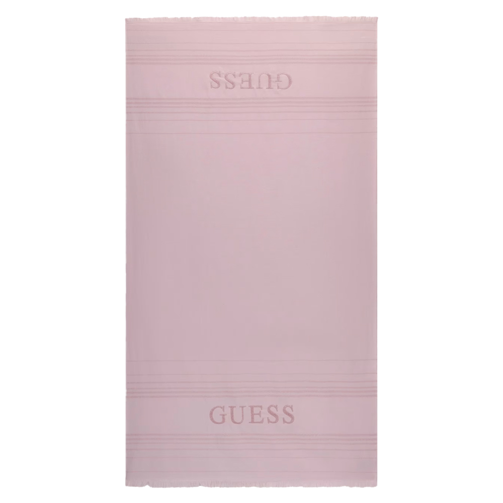GUESS Logo Terry Towel Πετσέτα Θαλάσσης  - Ροζ