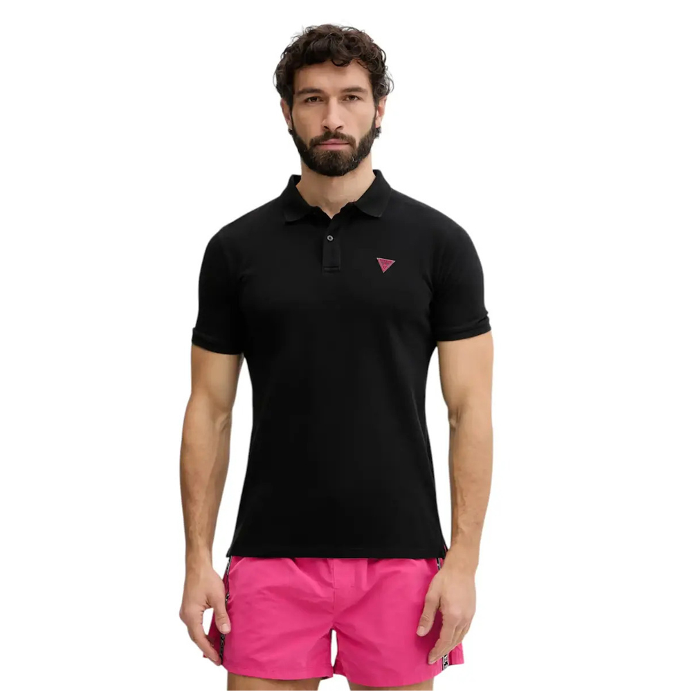 GUESS New Basic Polo  Ανδρική Μπλούζα Πόλο - Μαύρο