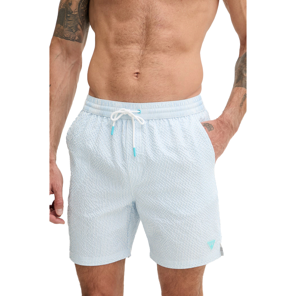 GUESS Swimtrunk Elegant Touch Ανδρικό Μαγιό - Λευκό-μπλε