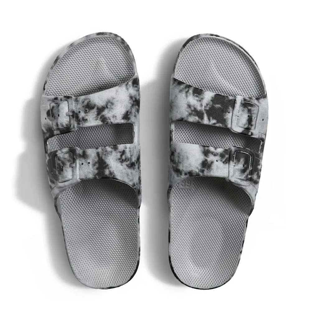 FREEDOM MOSES Bandhani Grey Slides - Greyish Tie Dye Print On Grey Γυναικείες Παντόφλες - Γκρι