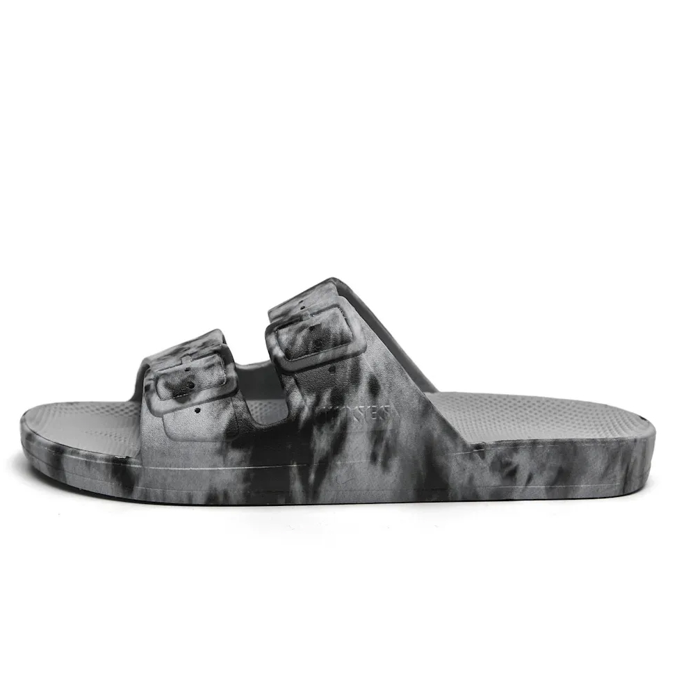 FREEDOM MOSES Bandhani Grey Slides - Greyish Tie Dye Print On Grey Γυναικείες Παντόφλες - 2