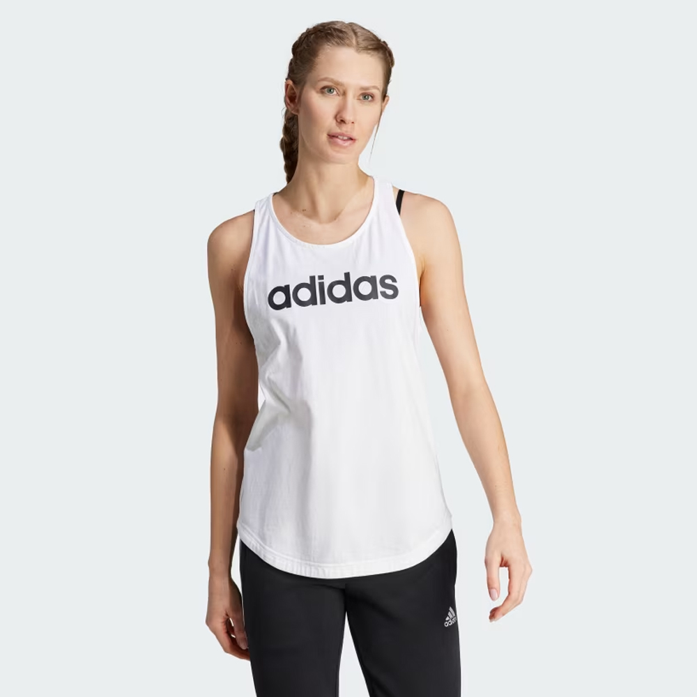 ADIDAS Loungwear Essentials Loose Logo Tank Top Γυναικείο Αμάνικο Μπλουζάκι - Λευκό