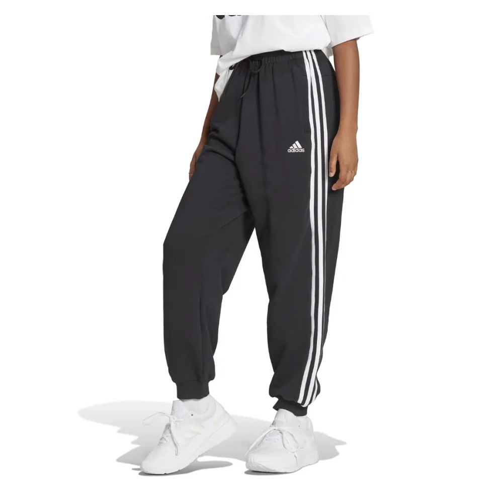 ADIDAS Essentials 3-Stripes French Terry Loose-Fit Pants Γυναικείο Παντελόνι Φόρμας - Μαύρο