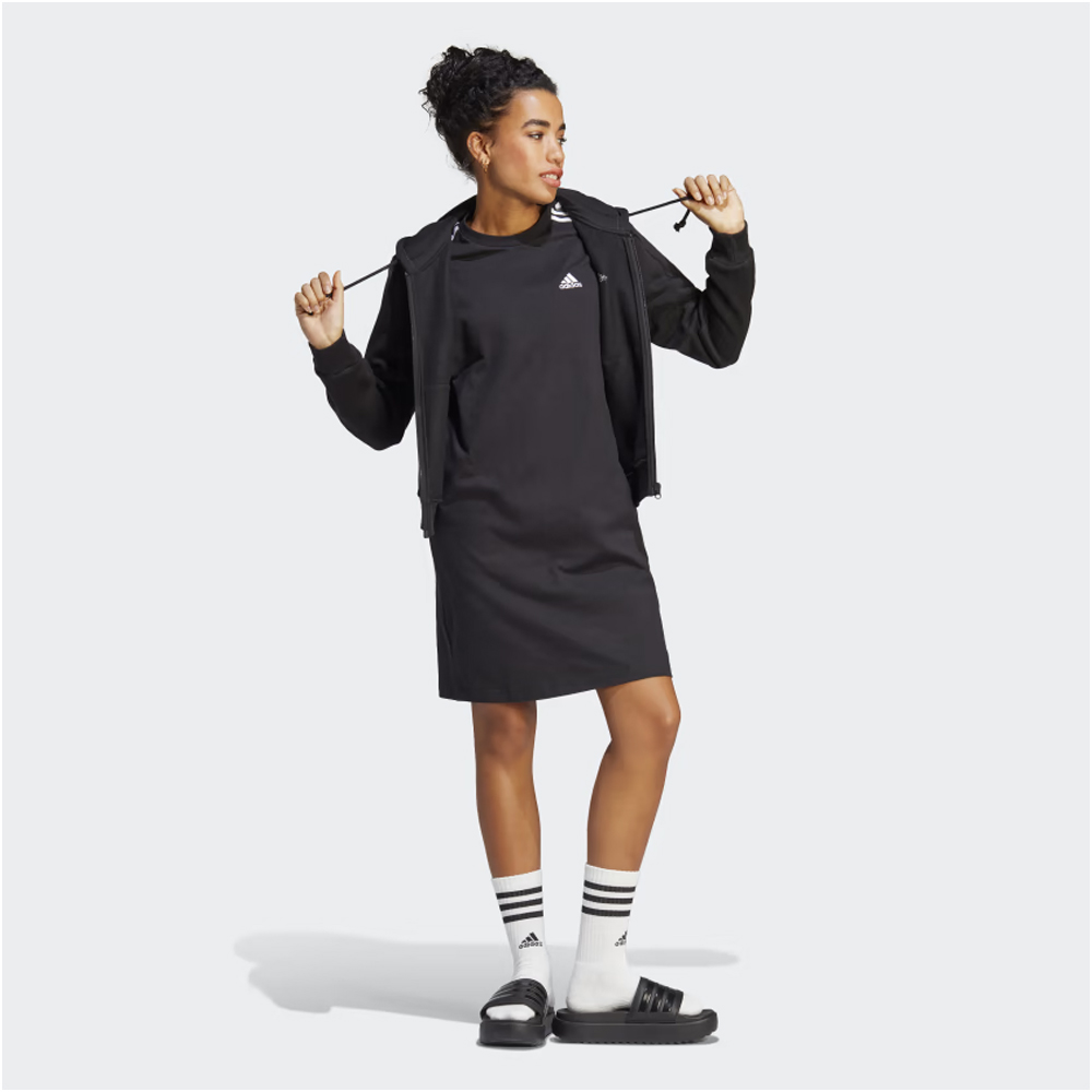 ADIDAS Essentials 3-Stripes Single Jersey Boyfriend Tee Dress Γυναικείο Φόρεμα - 3