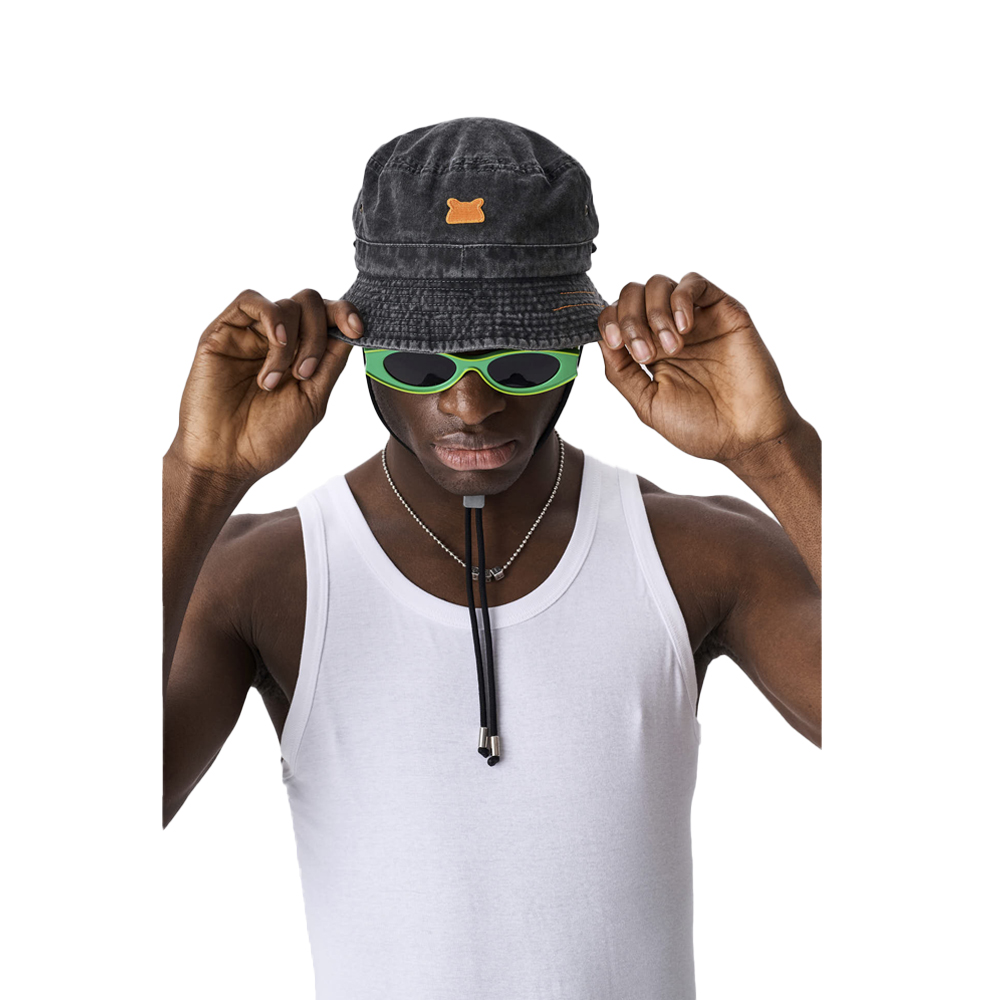 OWL Bucket Black Stonewashed Unisex Καπέλο - Μαύρο