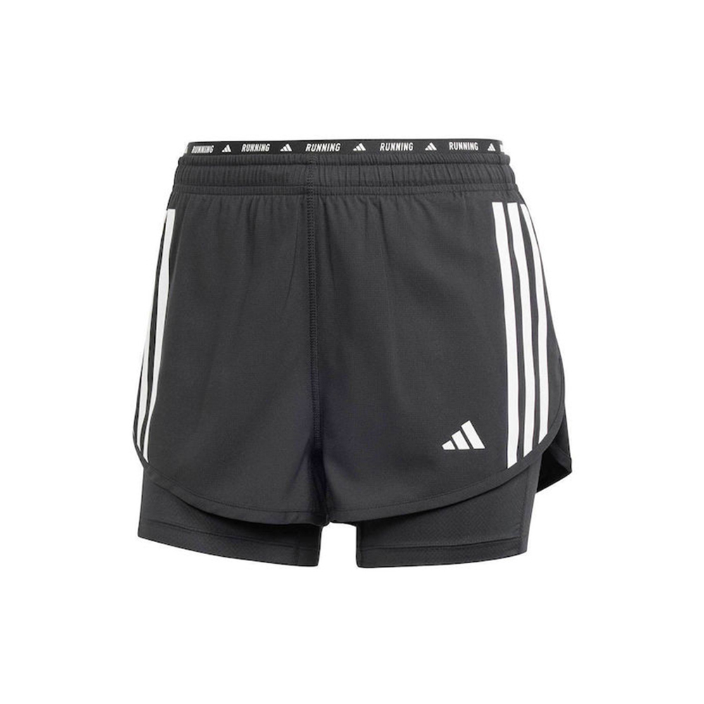 ADIDAS Own The Run 3-Stripes 2-in-1 Shorts Γυναικείο Αθλητικό Σορτς - Μαύρο