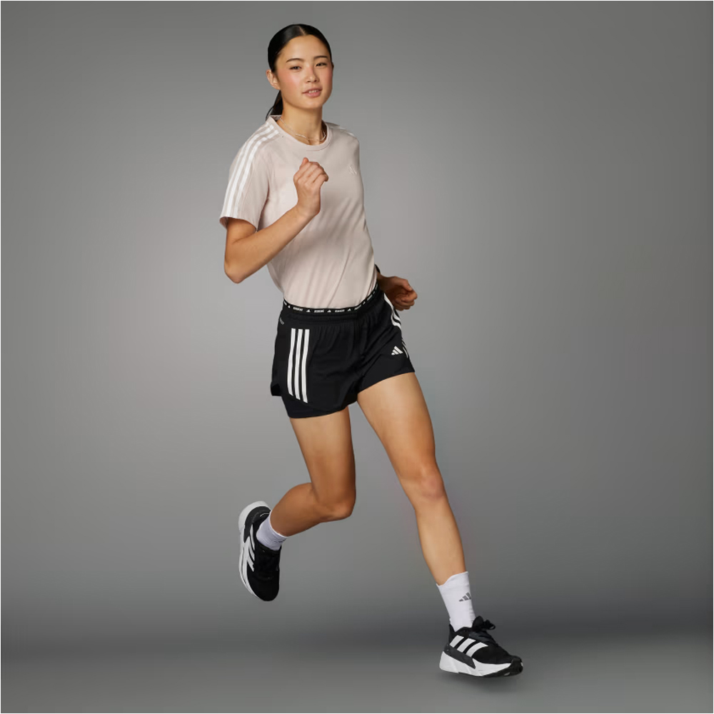 ADIDAS Own The Run 3-Stripes 2-in-1 Shorts Γυναικείο Αθλητικό Σορτς - 4