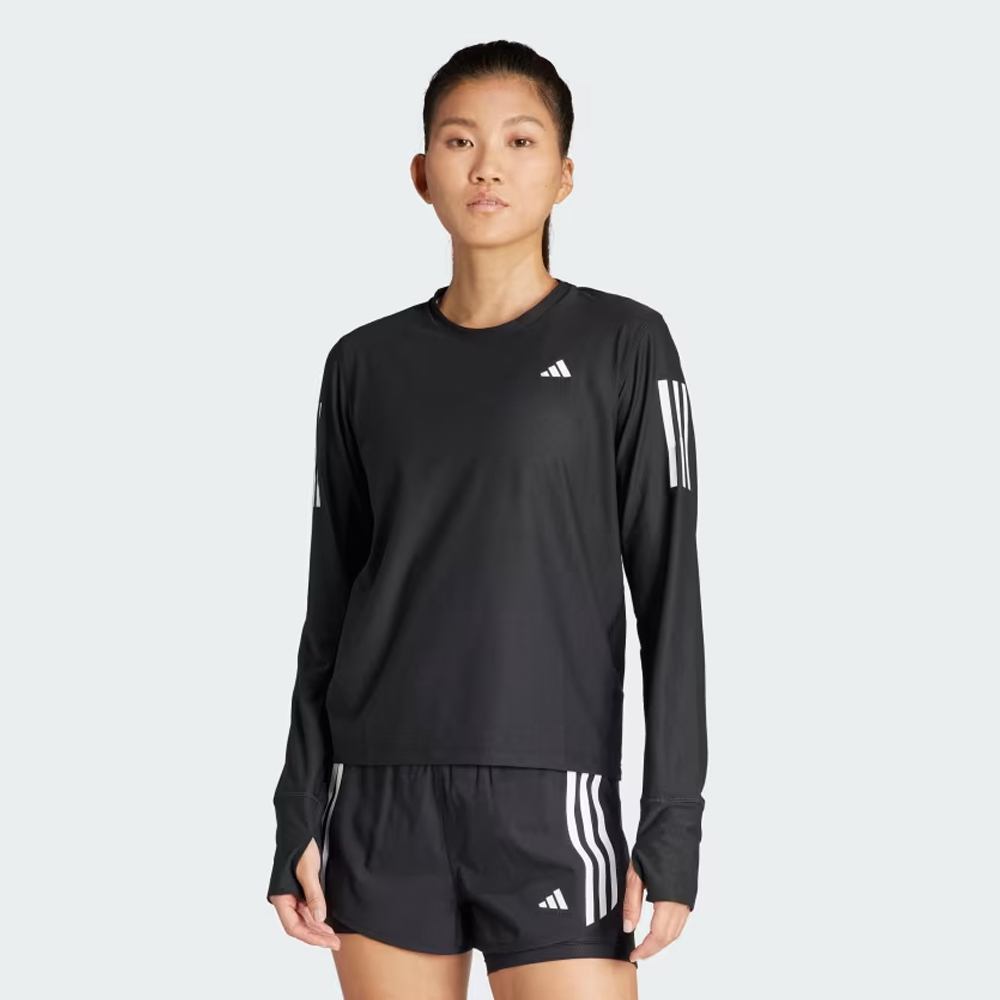 ADIDAS Own The Run Long Sleeve Tee Γυναικεία Μακρυμάνικη Μπλούζα Προπόνησης - Μαύρο