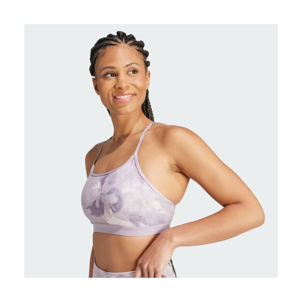 ADIDAS Aeroreact Training Essentials Light Support Tise-Dye Flower-Print Bra  Γυναικείο Μπουστάκι - 4