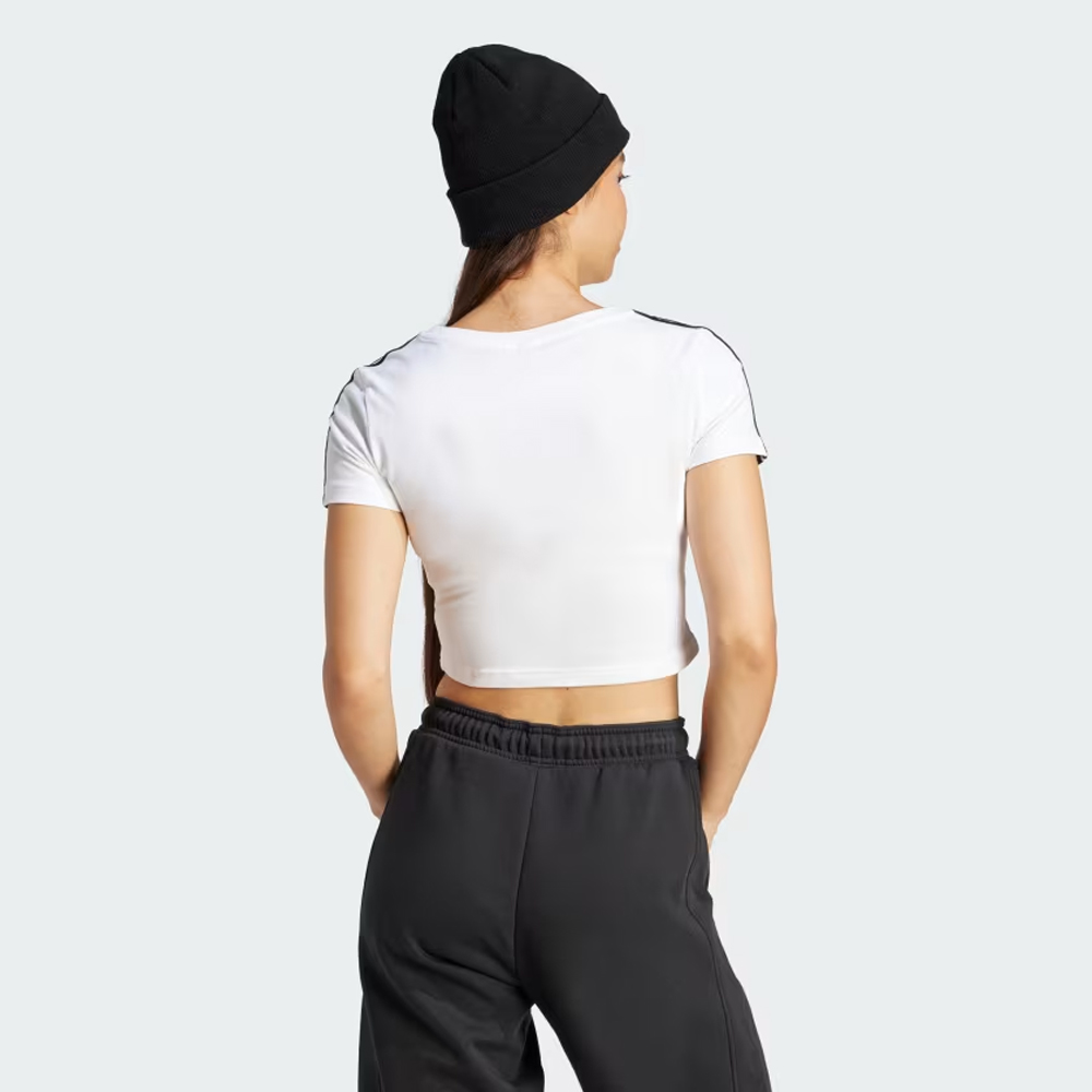 ADIDAS Essentials 3-Stripes Baby Tee Γυναικείο Cropped T-Shirt - 2