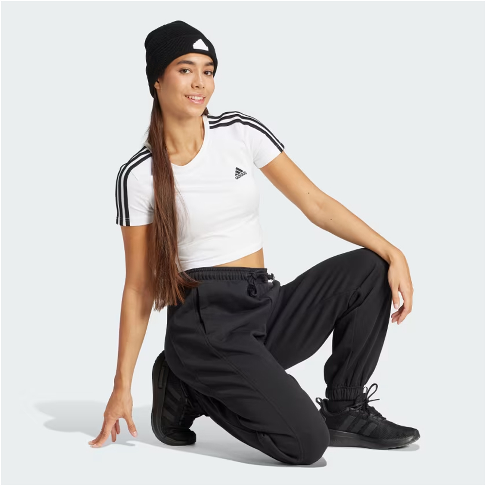 ADIDAS Essentials 3-Stripes Baby Tee Γυναικείο Cropped T-Shirt - 3