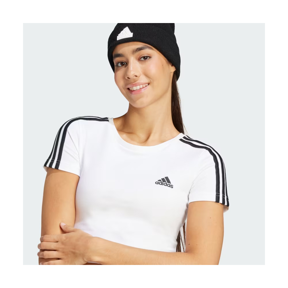 ADIDAS Essentials 3-Stripes Baby Tee Γυναικείο Cropped T-Shirt - 4