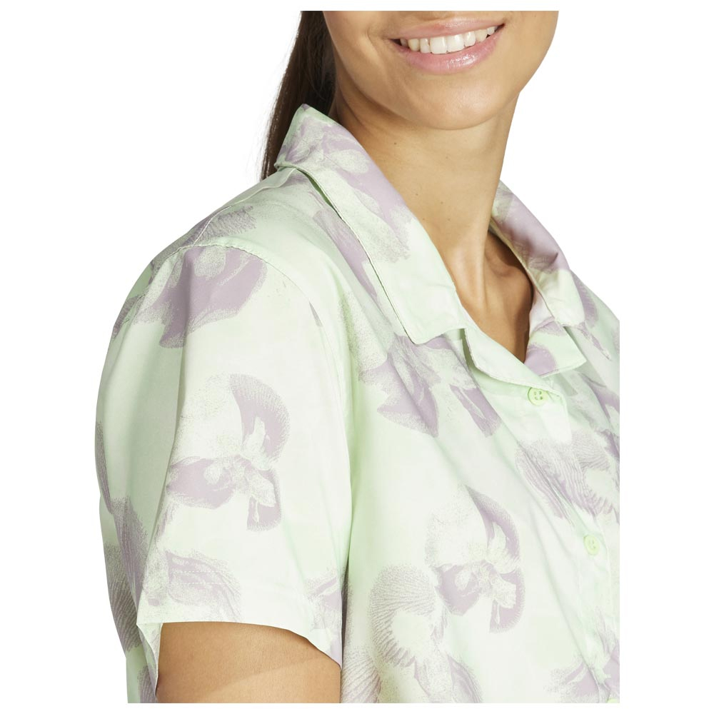ADIDAS Floral Graphic Cropped Woven Shirt Γυναικείο πουκάμισο - 4