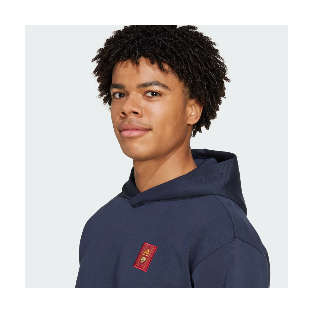 ADIDAS As Roma Seasonal Doubleknit Hoodie Ανδρικό Φούτερ με κουκούλα - 5