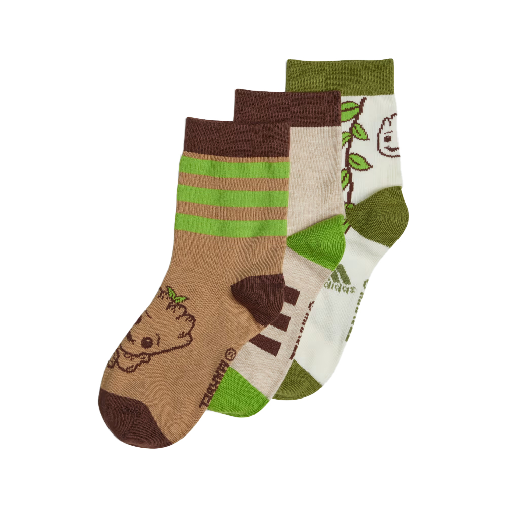 ADIDAS Marvel's I Am Groot Crew Socks 3 pairs Kids  Παιδικές Κάλτσες 3 ζεύγη - Καφέ