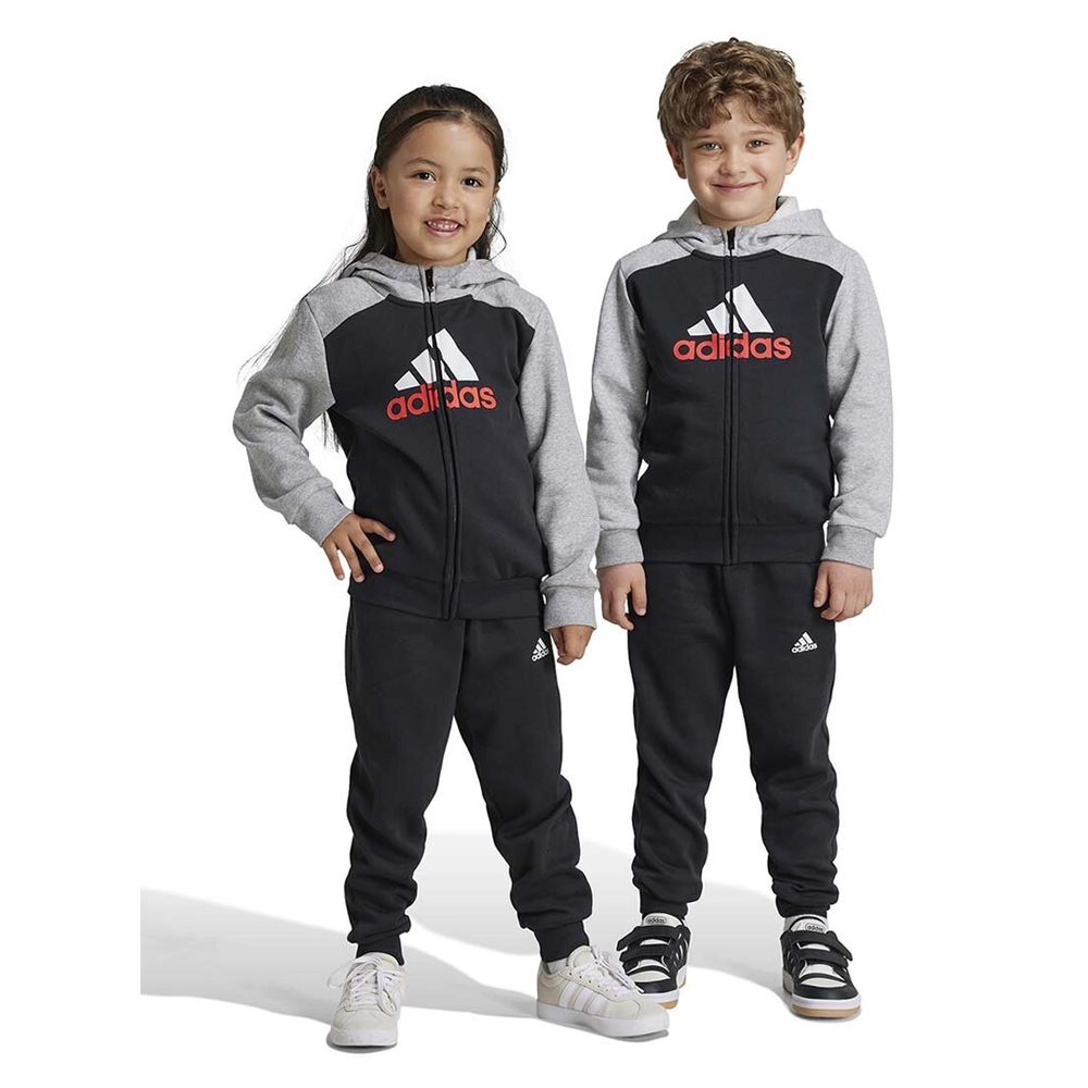 ADIDAS Big Logo Fleece Kids Tracksuit Παιδικό Σετ Φόρμα - Ζακέτα - Μαύρο