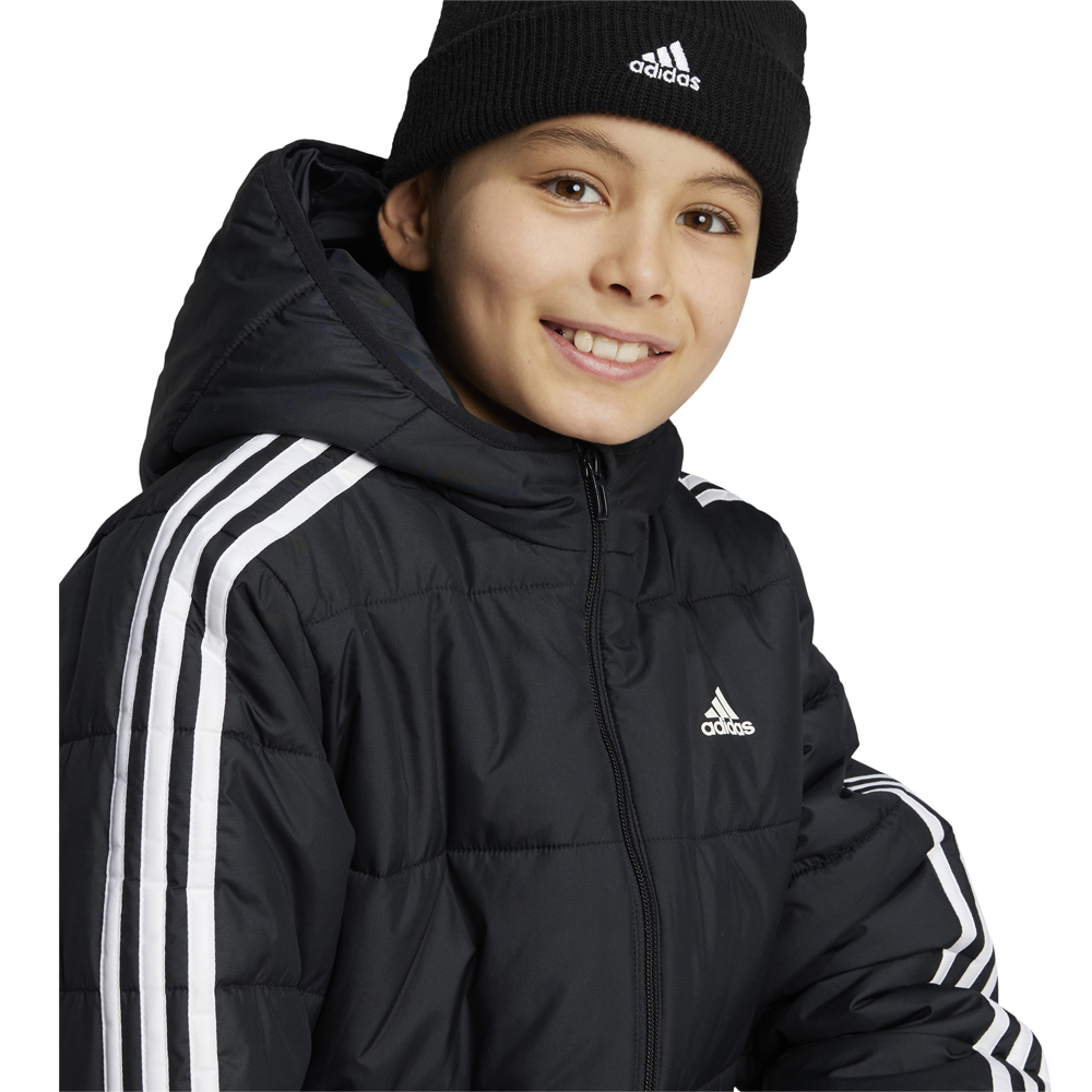 ADIDAS Jacket Essentials 3 Stripes Padded Παιδικό Μπουφάν Με Κουκούλα  - 4