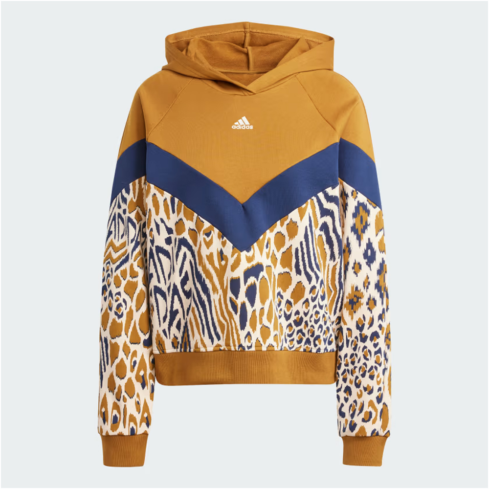 ADIDAS x Farm Rio Hoodie Γυναικείο Φούτερ με κουκούλα - Καφέ