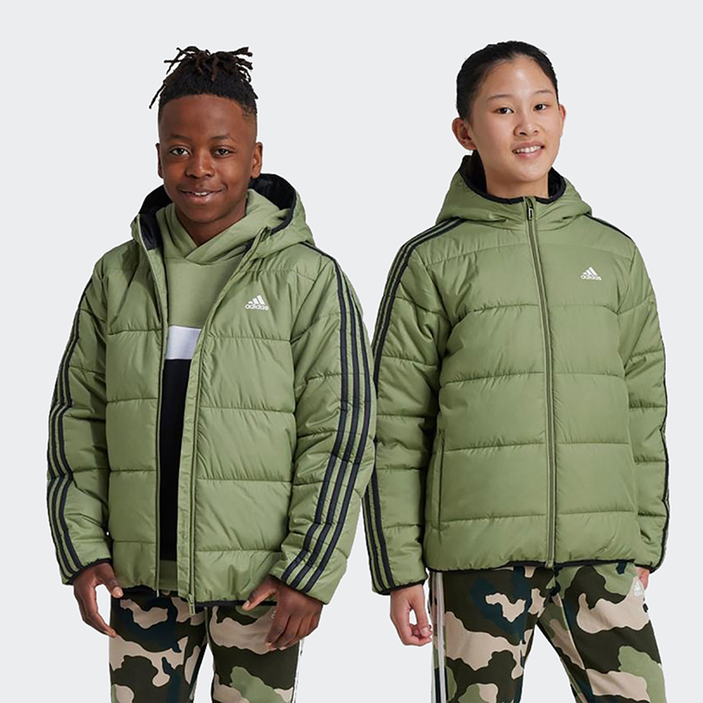 ADIDAS  Jacket Essentials 3 Stripes Padded Παιδικό Μπουφάν Με Κουκούλα - 2