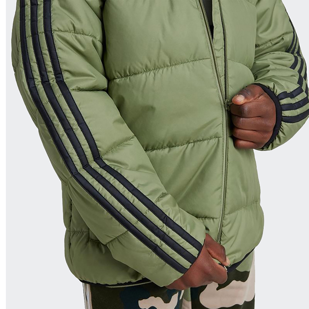 ADIDAS  Jacket Essentials 3 Stripes Padded Παιδικό Μπουφάν Με Κουκούλα - 4