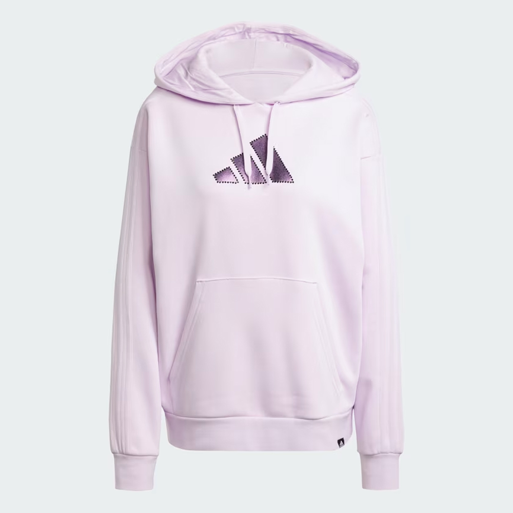 ADIDAS Holiday Graphic 3-Stripes Oversized Hoodie Γυναικείο Φούτερ - Μωβ