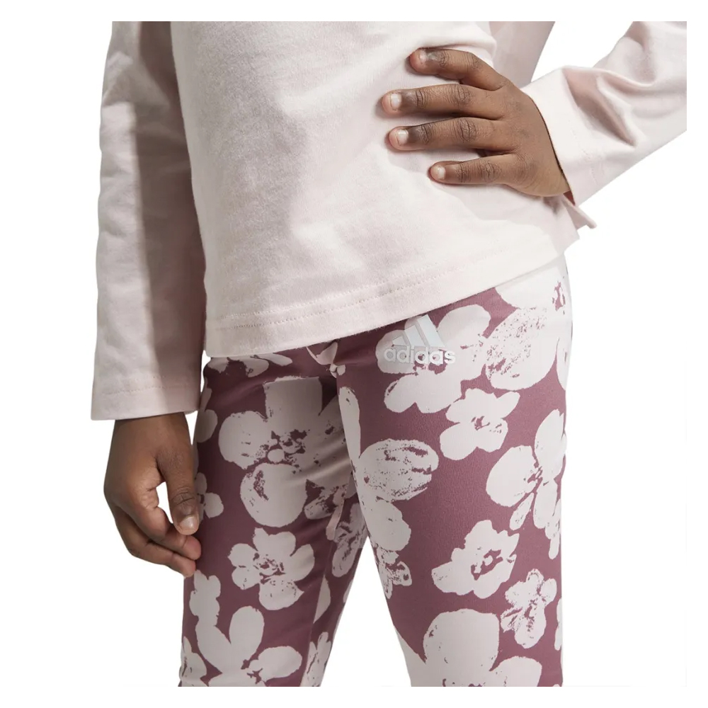 ADIDAS LongSleeve Tee Flower Leggings Set Παιδικό Σετ Κολάν - Μπλούζα μακρύ μανίκι - 5