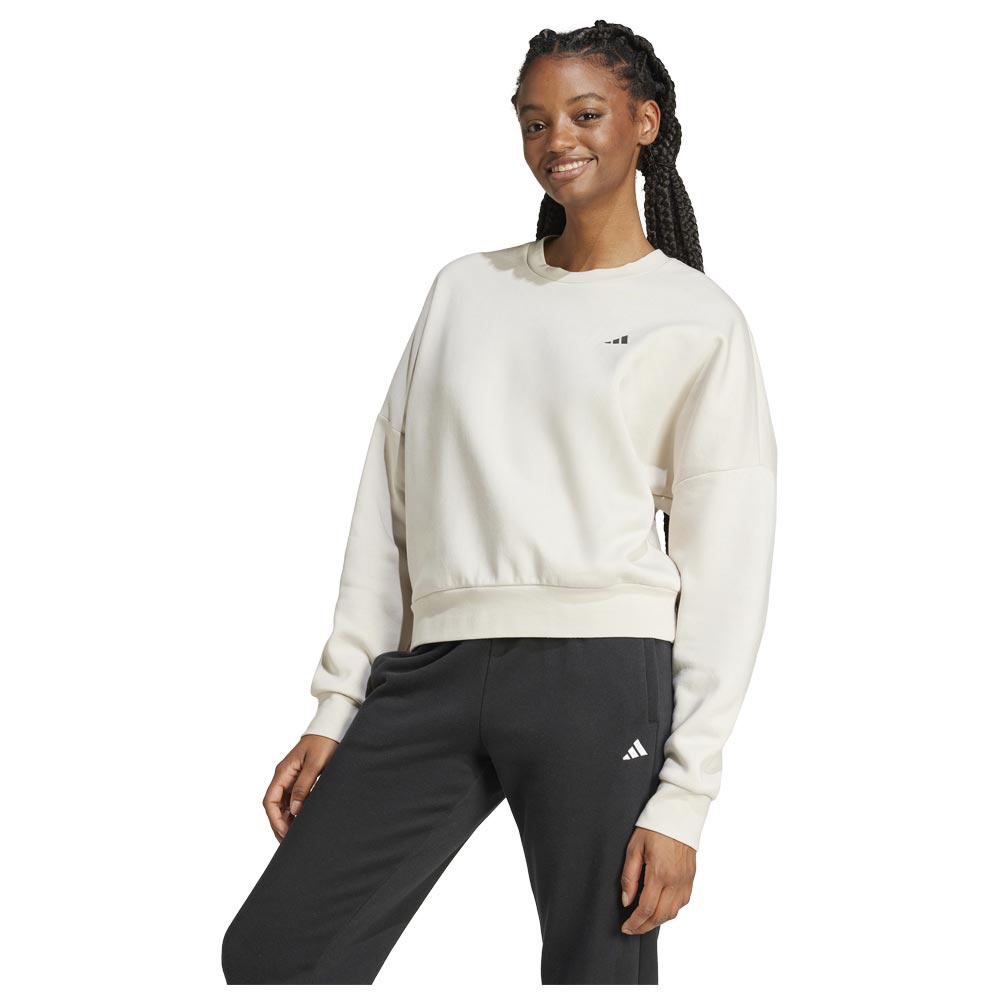 ADIDAS Essentials Small Logo Feel Cozy Sweatshirt Γυναικείο Φούτερ - Μπεζ