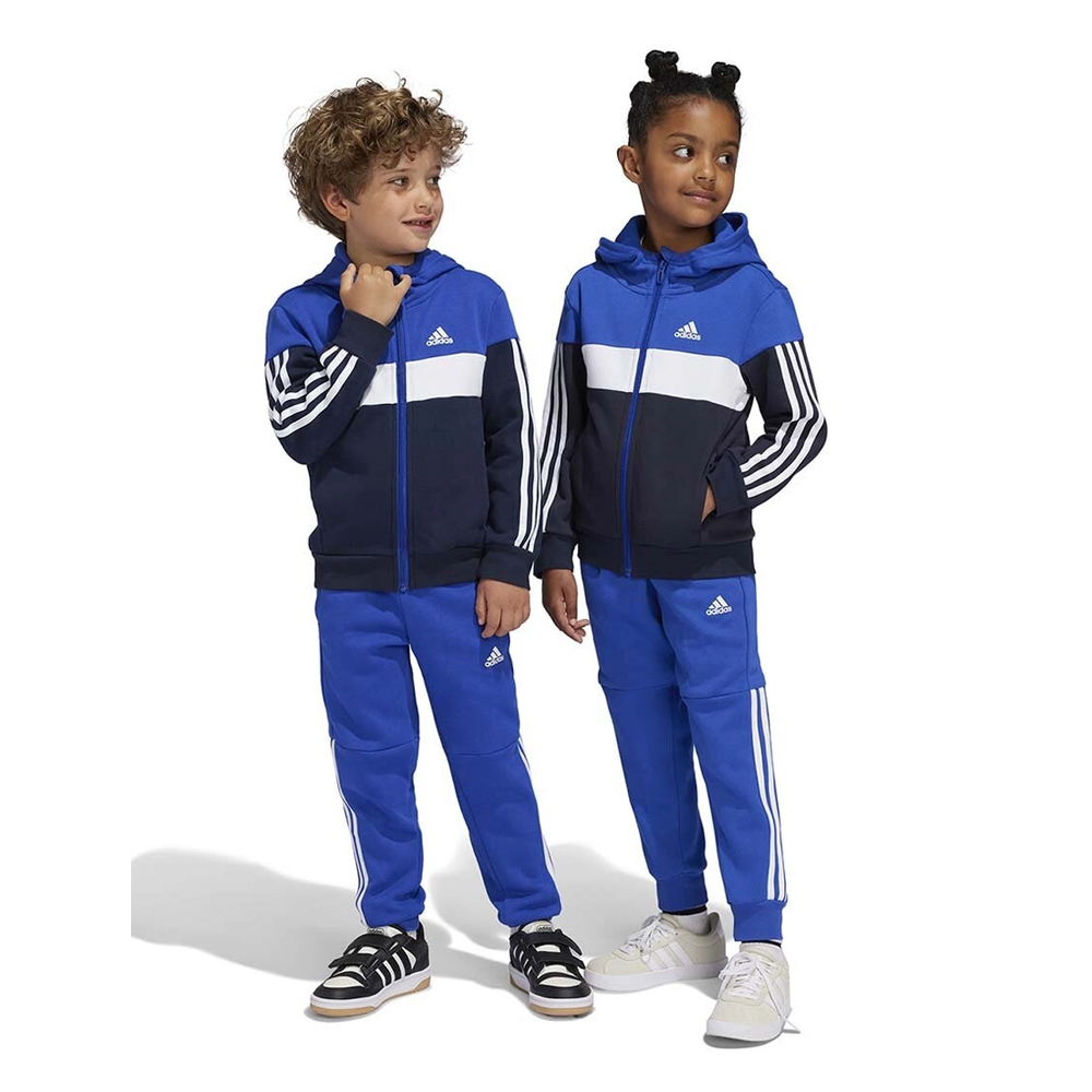 ADIDAS Infant 3-Stripes Tiberio Fleece Track Suit Παιδικό Σετ Φόρμα - Ζακέτα - Μπλε