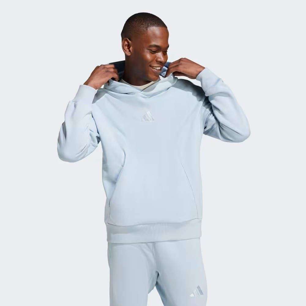 ADIDAS All Season Fleece Hoodie Ανδρικό Φούτερ με κουκούλα - Γαλάζιο