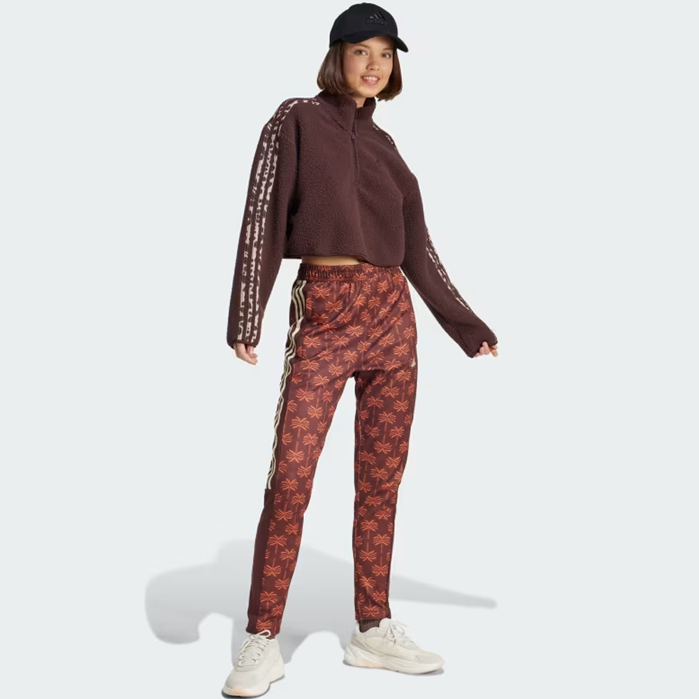 ADIDAS Essentials 3-Stripes Animal Print High Pile Cropped 1/4 Zip Top Γυναικεία Cropped Flecce Ζακέτα - 4