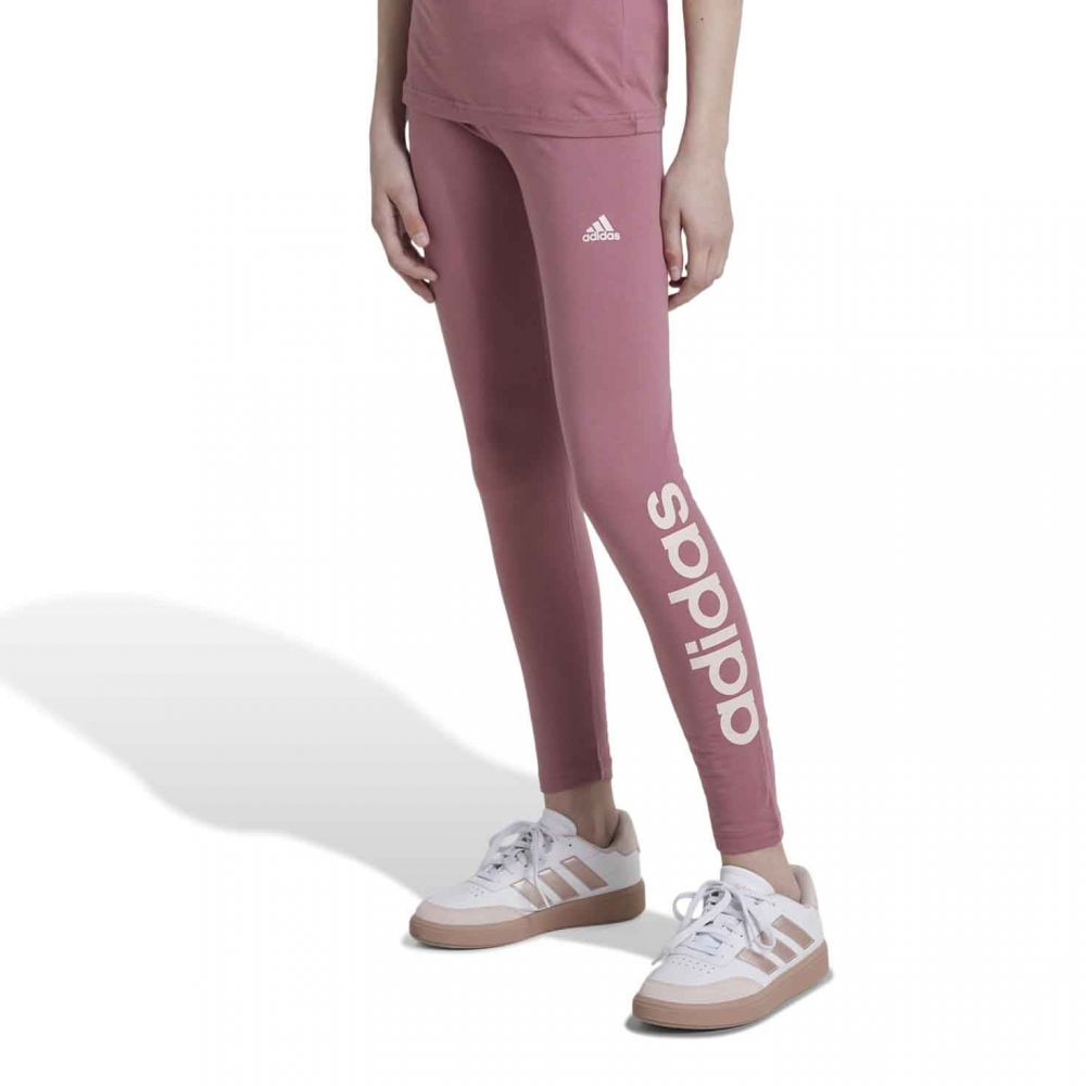 ADIDAS Girls Essentials Linear Logo Cotton Leggings Παιδικό Κολάν - Ροζ