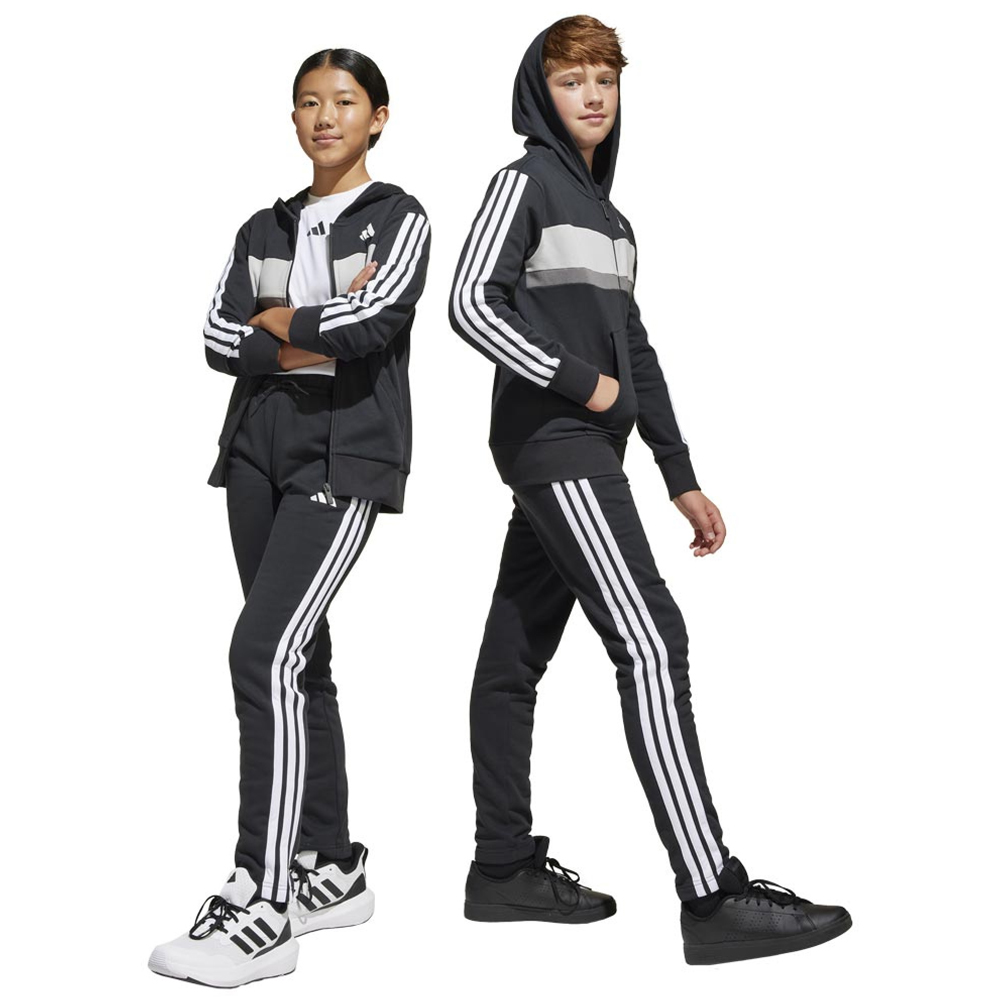 ADIDAS Tiberio 3-Stripes Fleece Tracksuit Παιδικό Σετ Φόρμας - Μαύρο