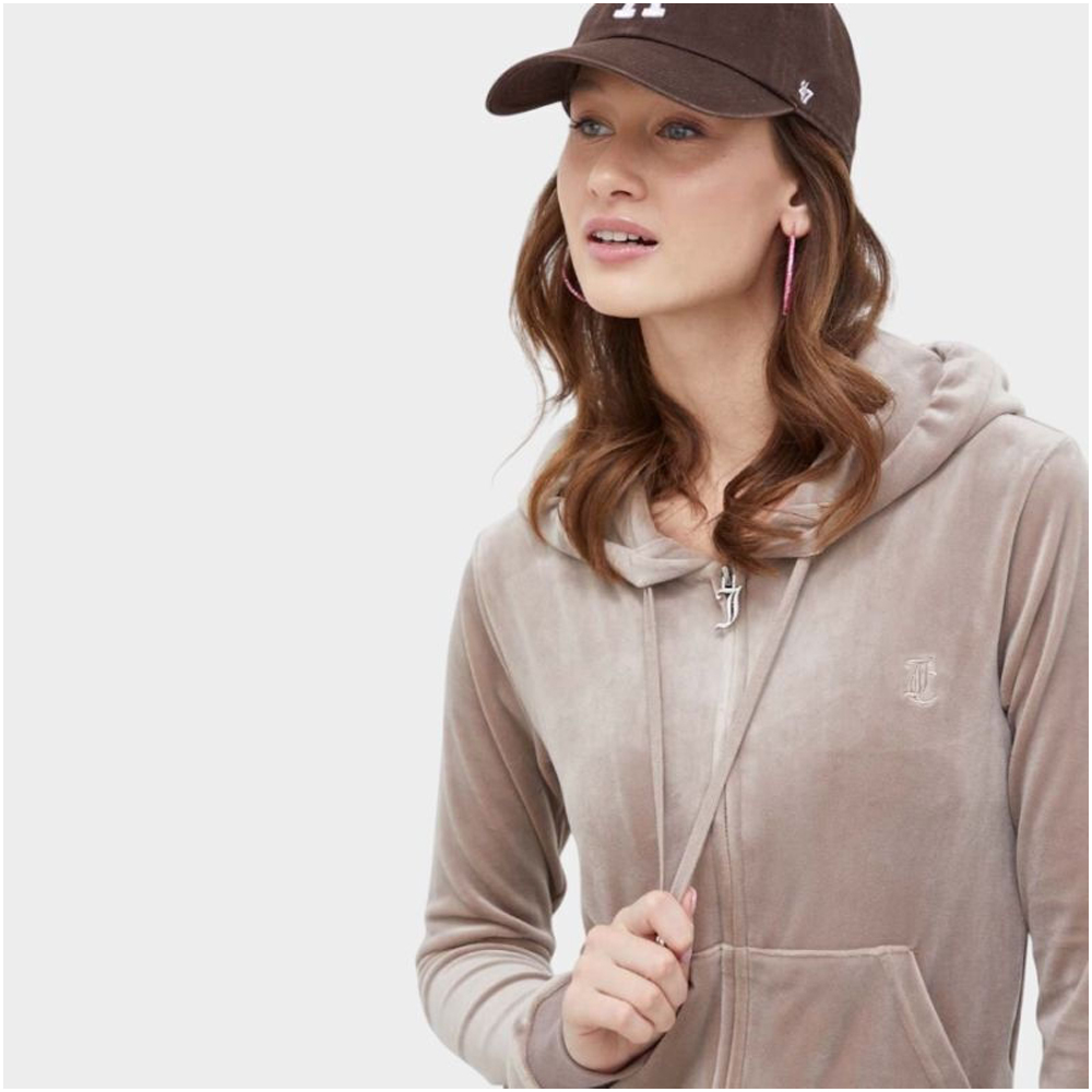 JUICY COUTURE Robertson Classic Velour Hoodie Γυναικεία Βελούδινη Ζακέτα - 4
