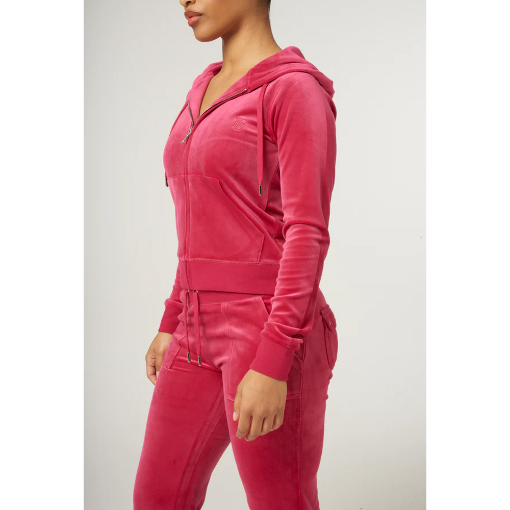 JUICY COUTURE Thyme Classic Velour Roberston Zip Through Hoodie Γυναικεία Βελούδινη Ζακέτα - 2