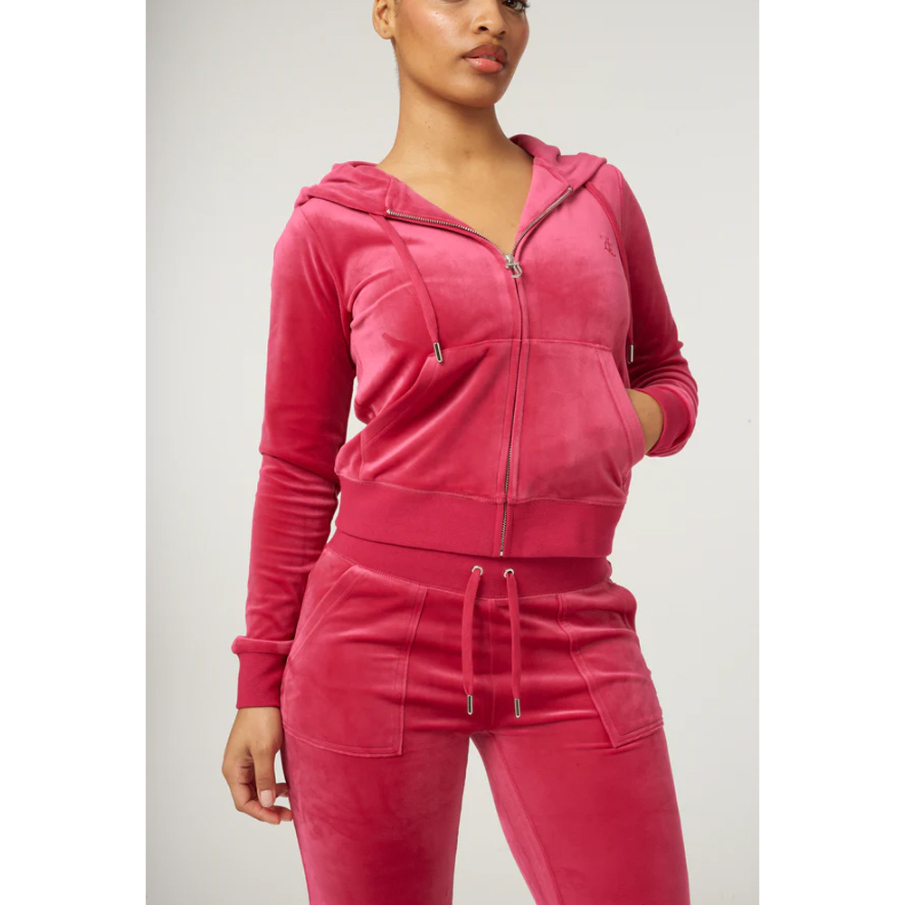 JUICY COUTURE Thyme Classic Velour Roberston Zip Through Hoodie Γυναικεία Βελούδινη Ζακέτα - 3