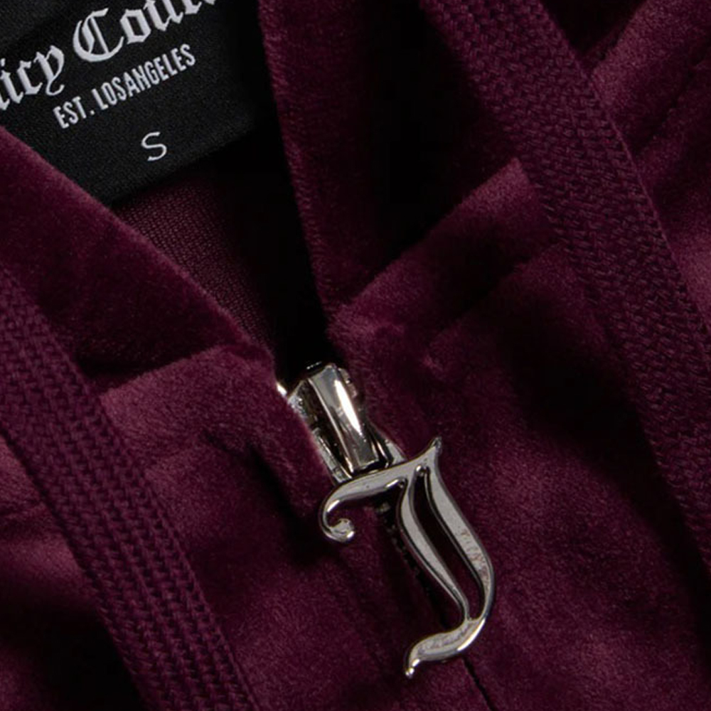 JUICY COUTURE Classic Velour Zip Hoodie  Γυναικεία Βελούδινη Ζακέτα με κουκούλα - 3