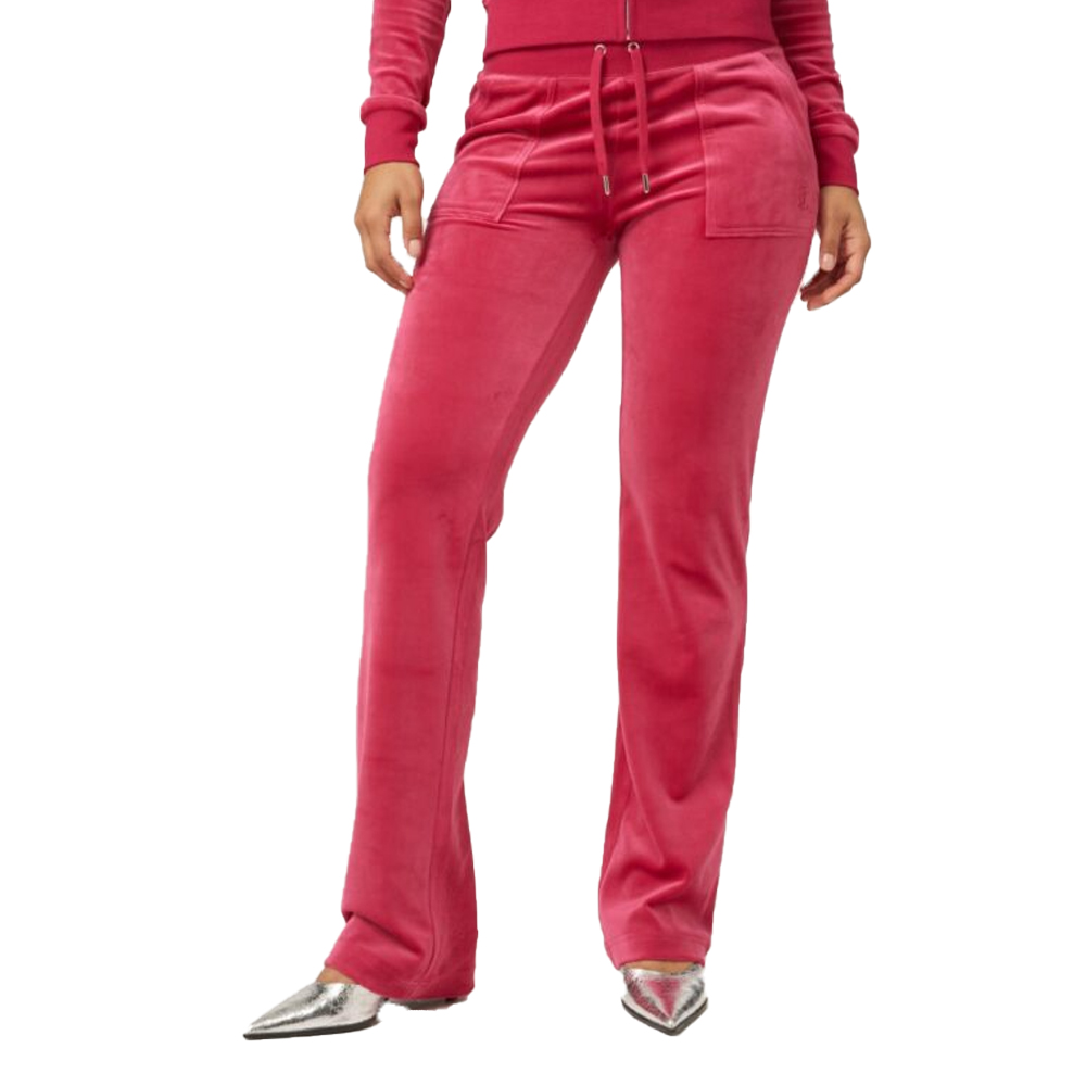 JUICY COUTURE Del Ray  Staright Leg Track Pant Γυναικεία Βελούδινη Φόρμα - Ροζ